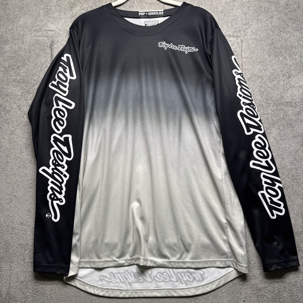 Troy Lee Designs Long Sleeve Cycling Jersey Ombre Black Gray Men's‎ Medium